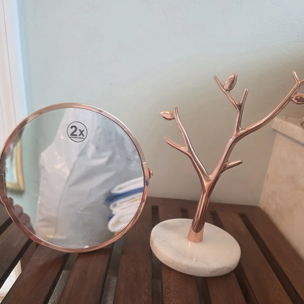 Rose Gold Double-Sided Vanity Mirror - Home Bath And Jewelry TREE
